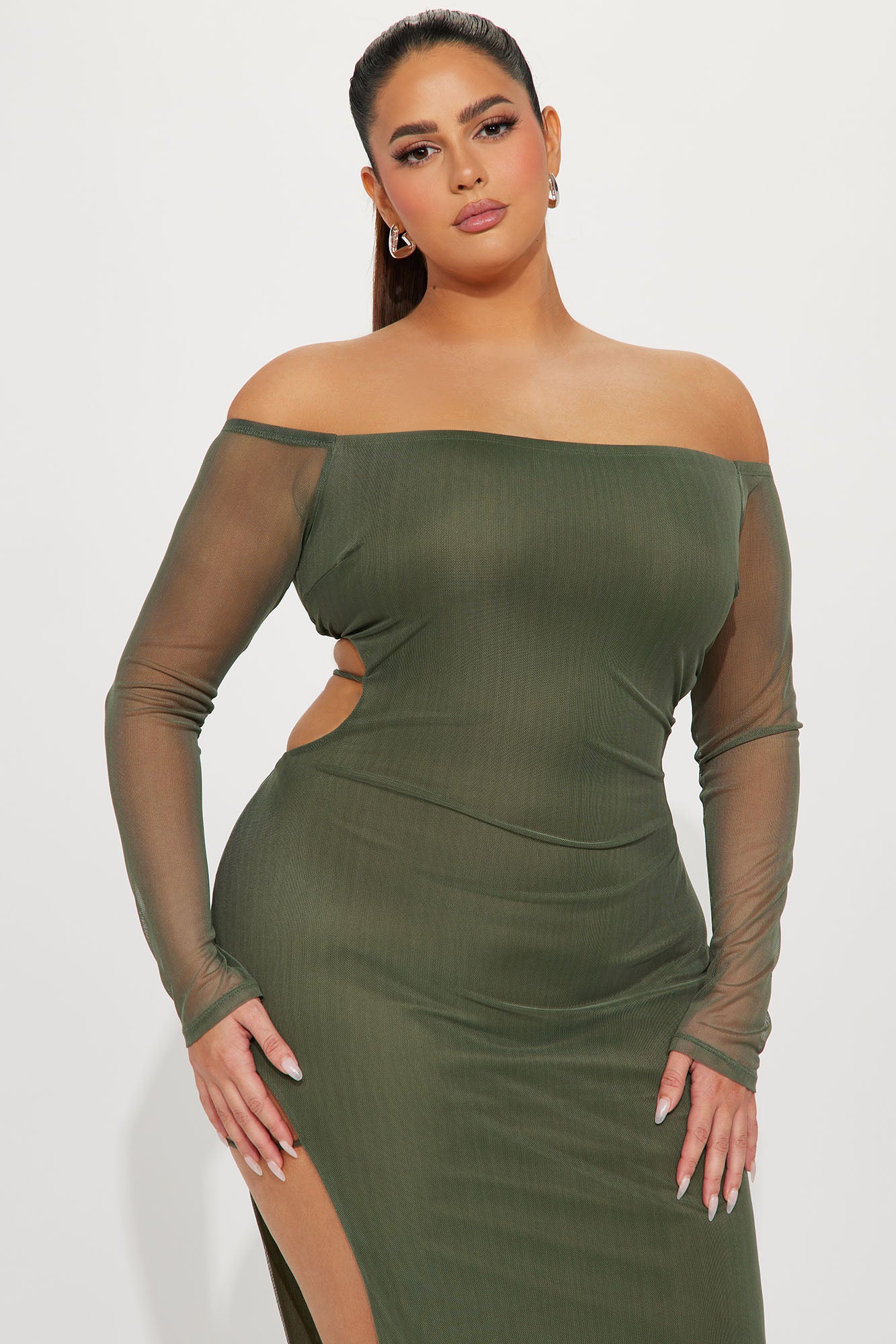 Easy Breezy Mesh Maxi Dress - Olive