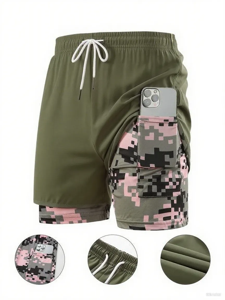 Women's Camo Gym Shorts – Quick-Dry, Breathable, Slim Fit