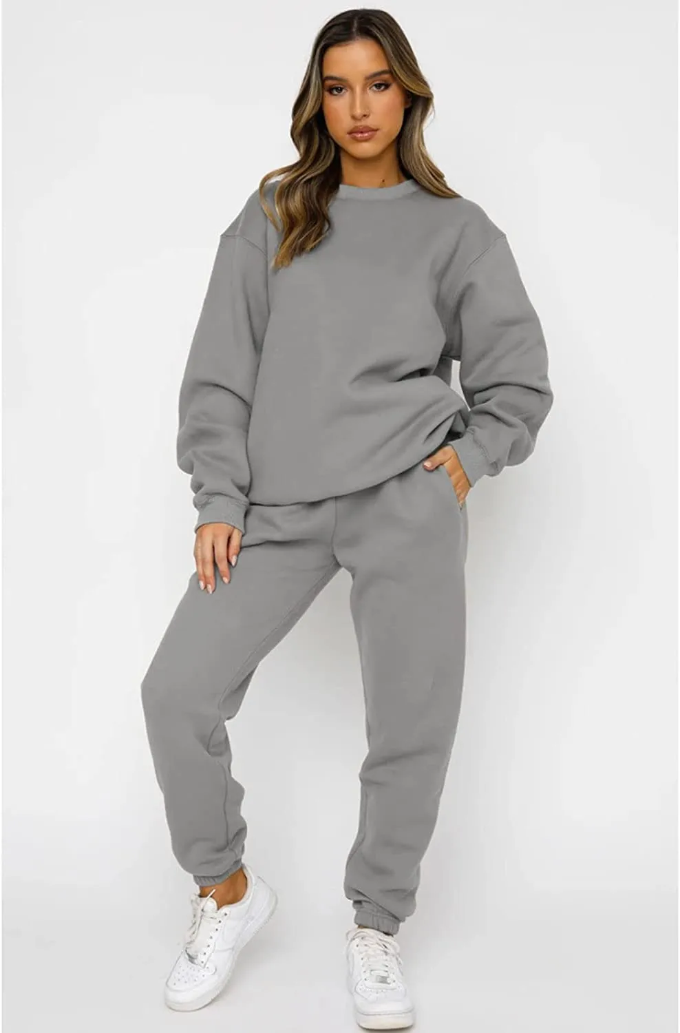 (🔥Clearance) Sweatsuits for Women Set 2 Piece Jogging Suit Long Sleeve Pullover Sweatshirts Sweatpants Tracksuit Casual Outfits