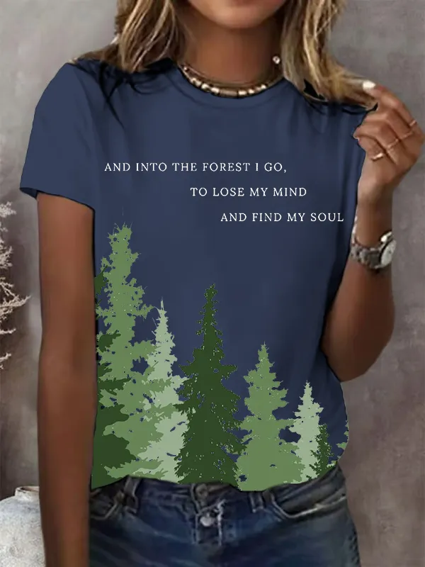 Women'S T-Shirt Women'S National Park Conservation Print Crew Neck T-Shirt