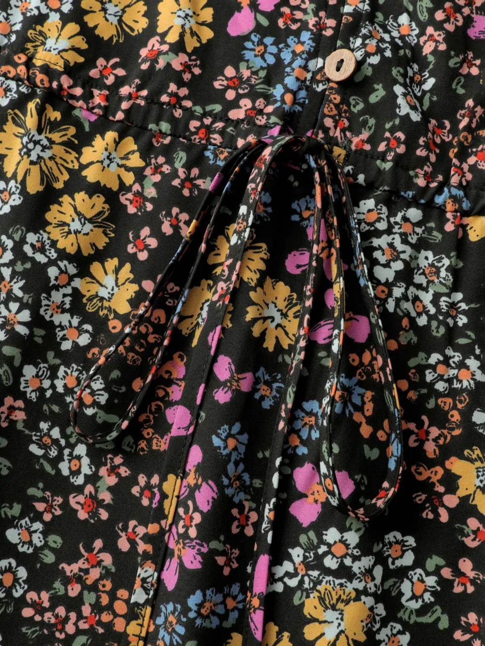 Floral Print Smocked Pockets Maxi Dress