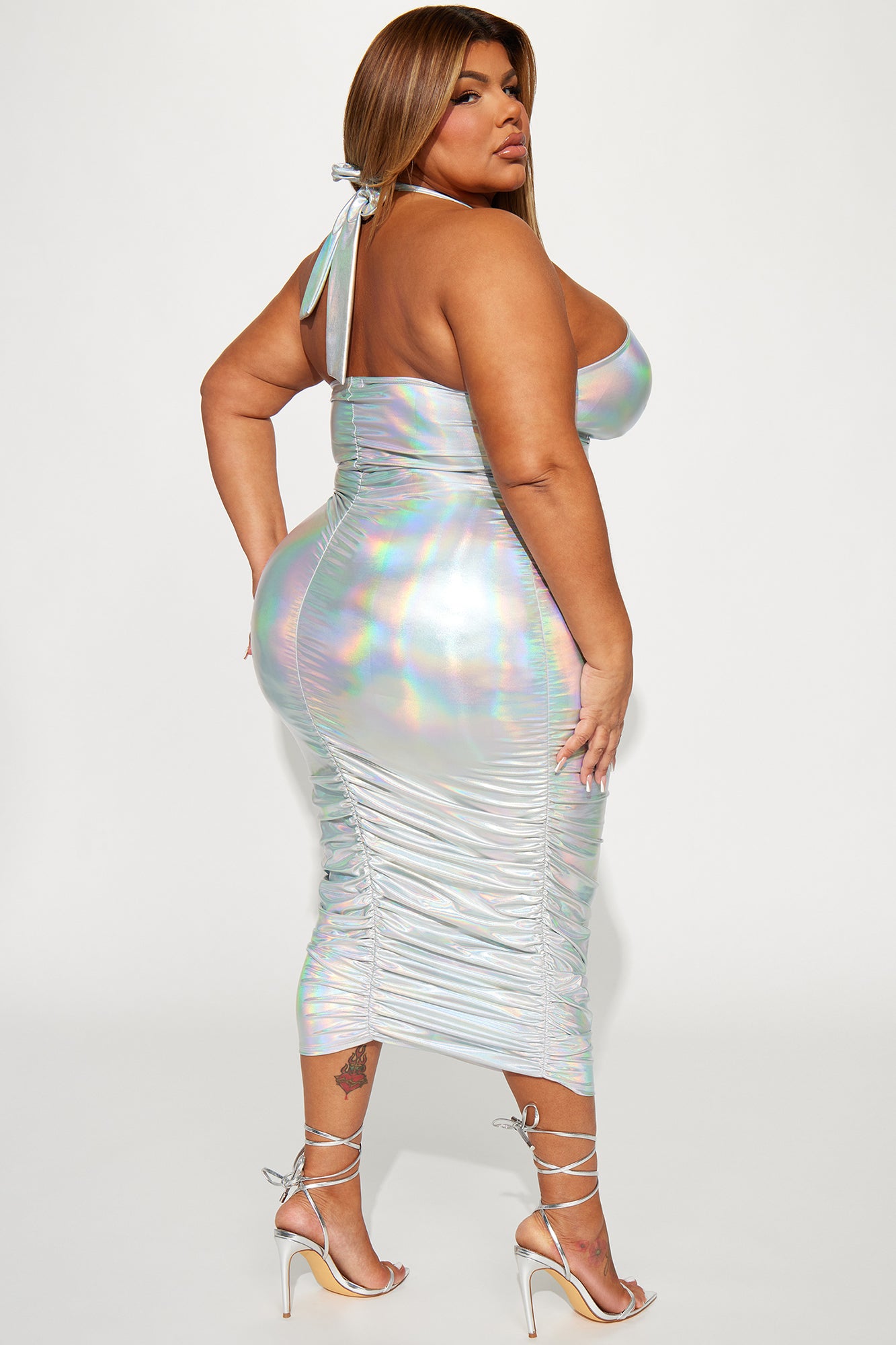 Nova Girl Metallic Maxi Dress - Silver