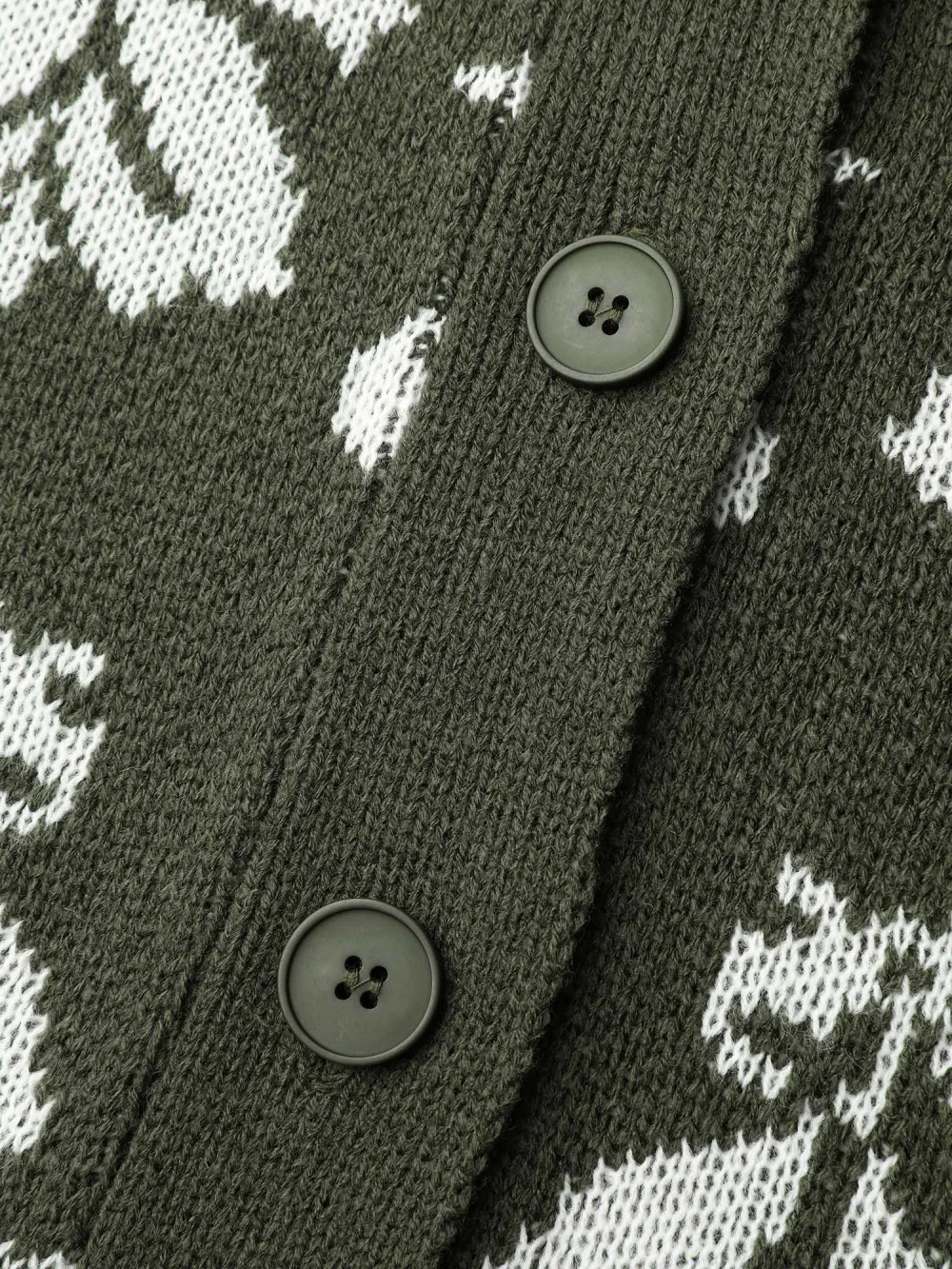 Floral Pattern V-Neck Knit Cardigan