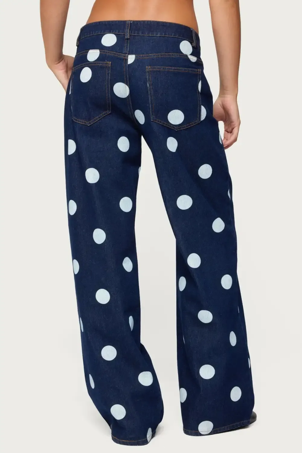 Leyah Polka Dot Low Rise Jeans