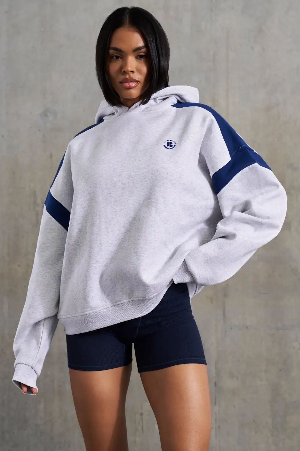 Academic - Oversized Hooded Sweatshirt in Heather Grey