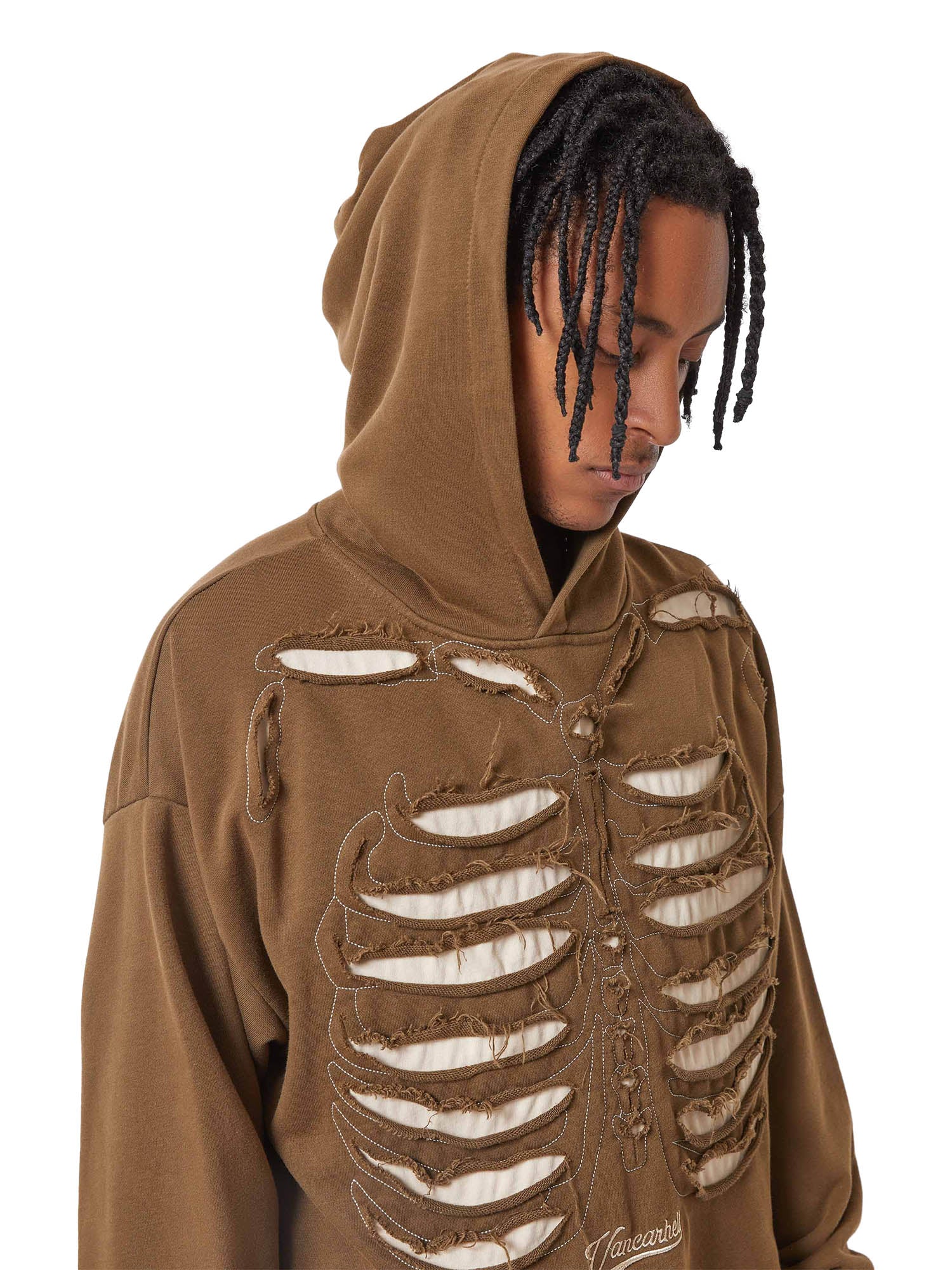 Washed And Aged Hooded Sweatshirt  - 1674