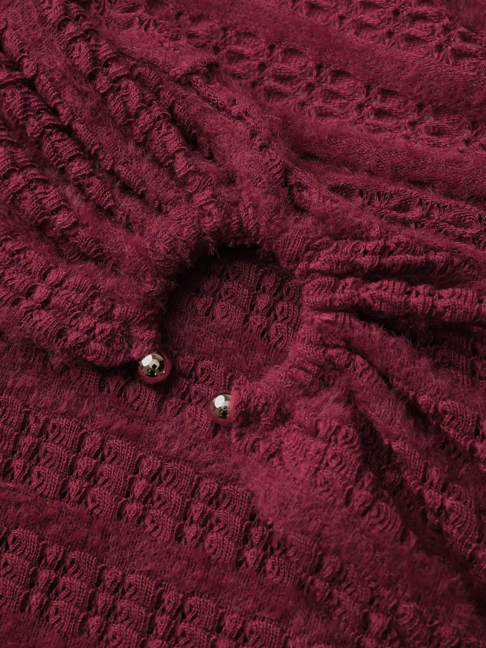 Furry Textured Off-Shoulder Knit Top