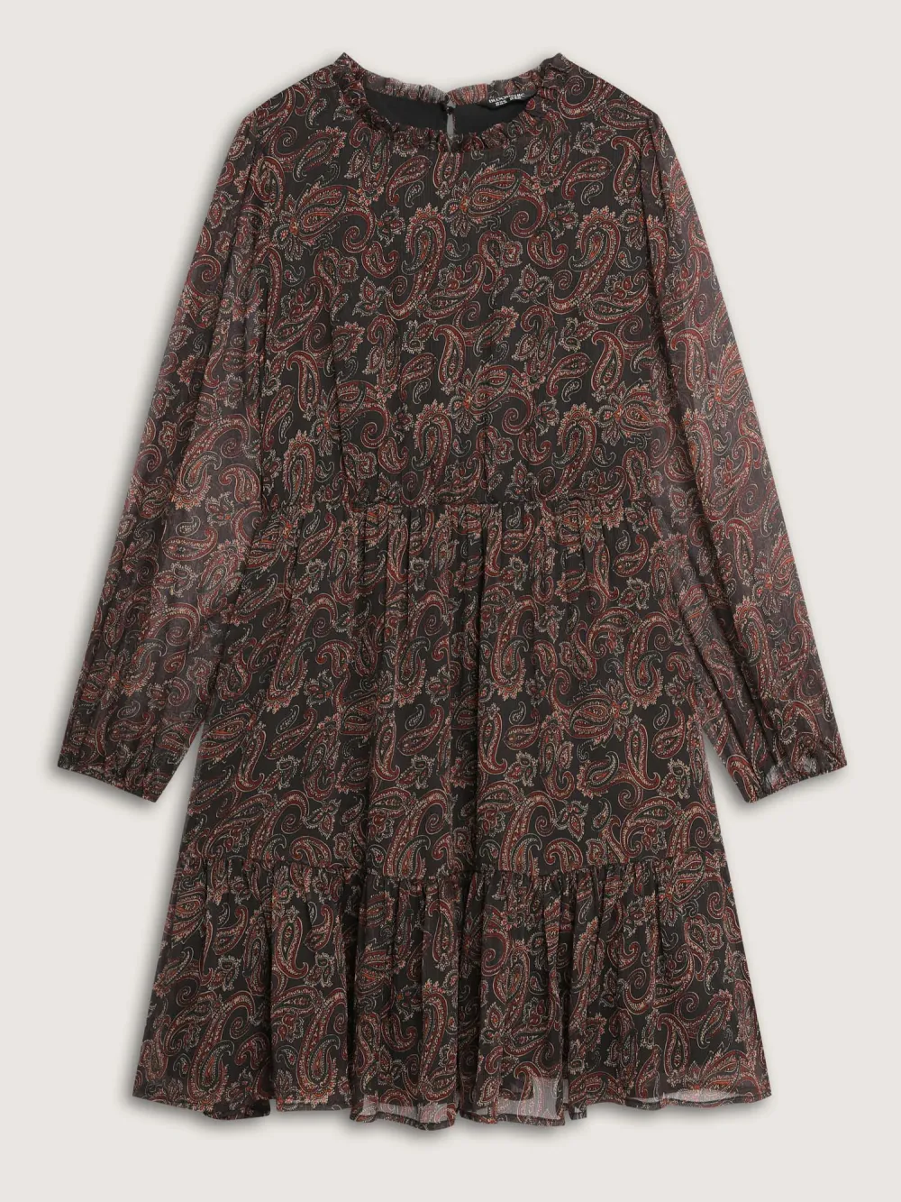 Paisley Print Sheer Flowy Mini Dress