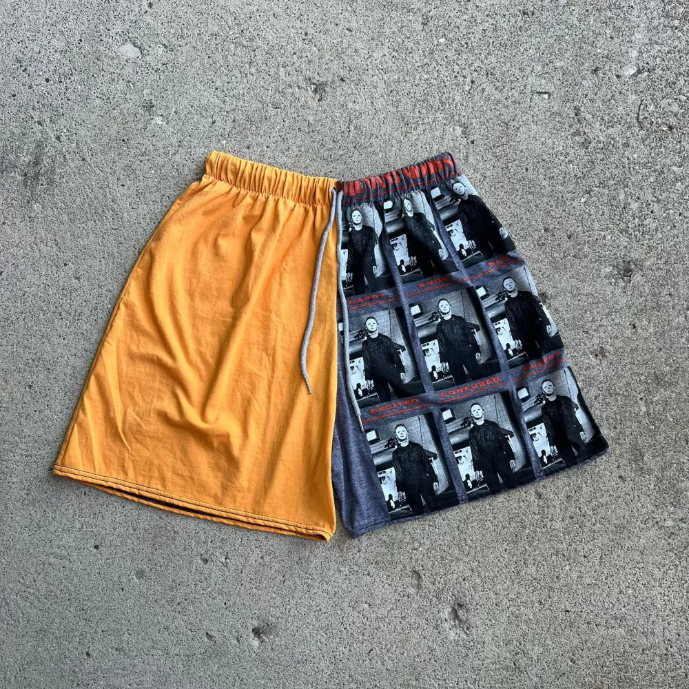 Yellow shorts printing how perfect and cozy piece for your Halloween day