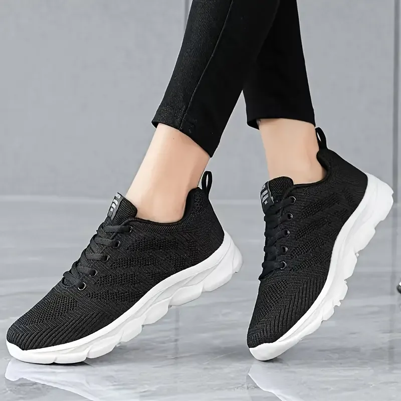 Comfortable Striped Fabric Low Top Sneakers - Lightweight, Breathable, Embroidered, Lace Up, EVA Sole, Fabric Inner and Insole - Perfect for Casual Outdoor Activities All Season