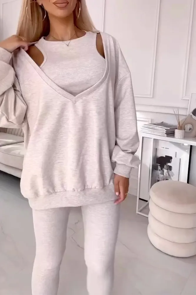 Women's Solid Color Tank Top Pants 3-Piece Set Pants