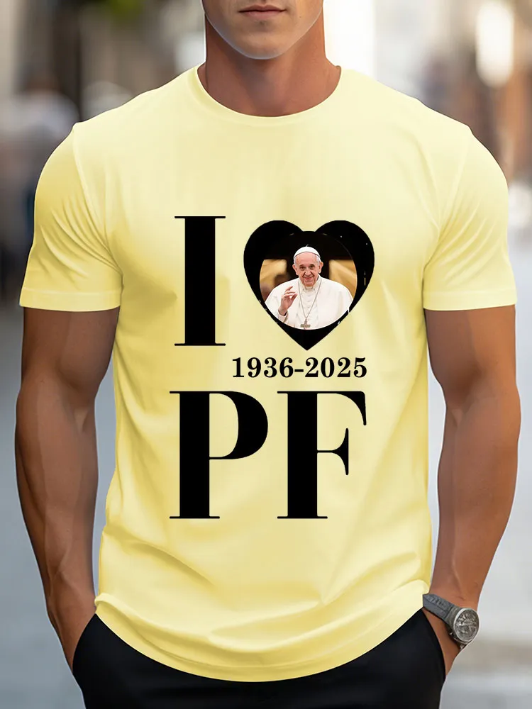 Men's I Love PF 1936-2025 Print Short Sleeve Round Neck Cotton T-Shirt
