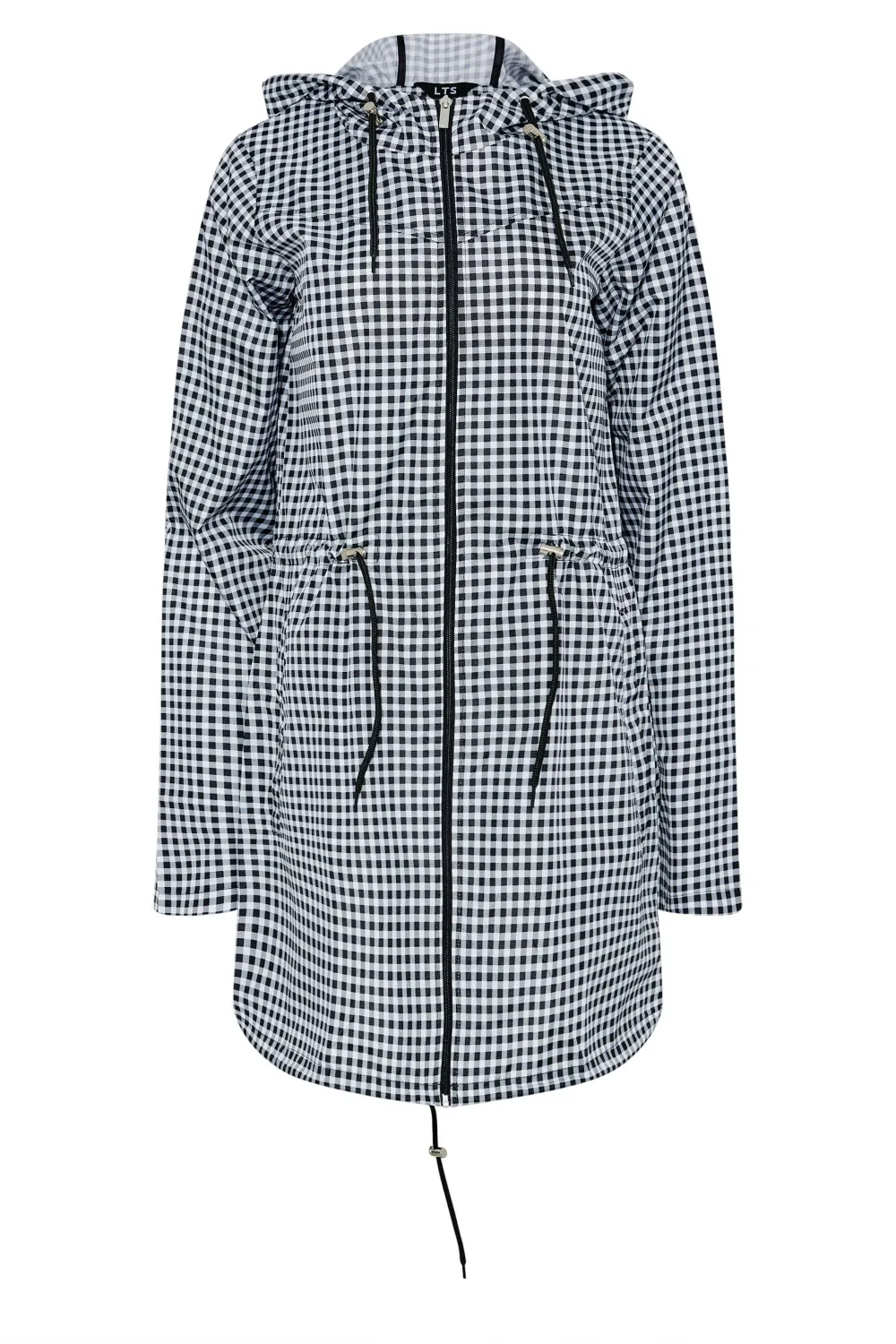 LTS Tall Black Dalmatian Print Pocket Parka