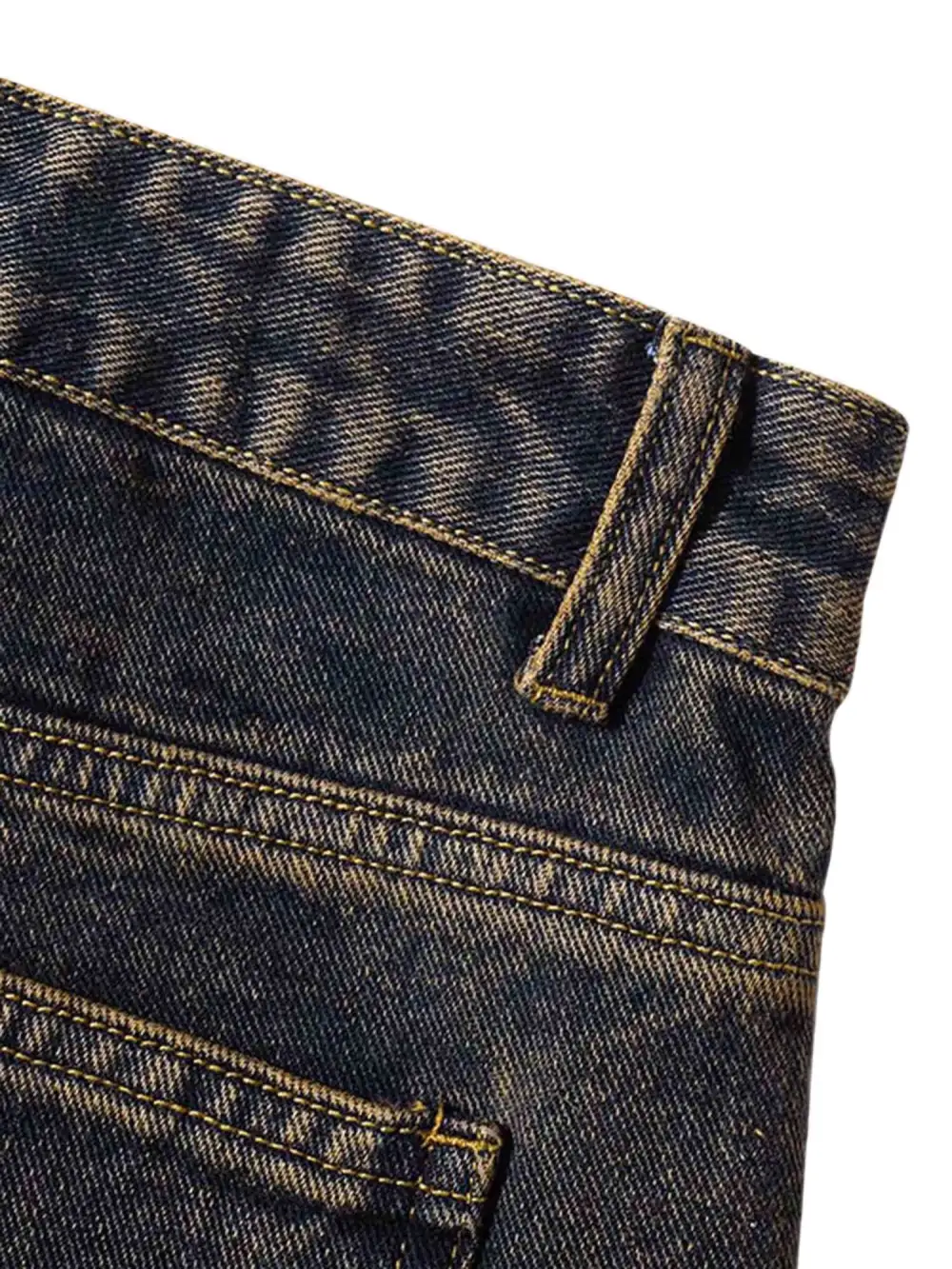 Washed And Distressed Multi-pocket Jeans - 1698