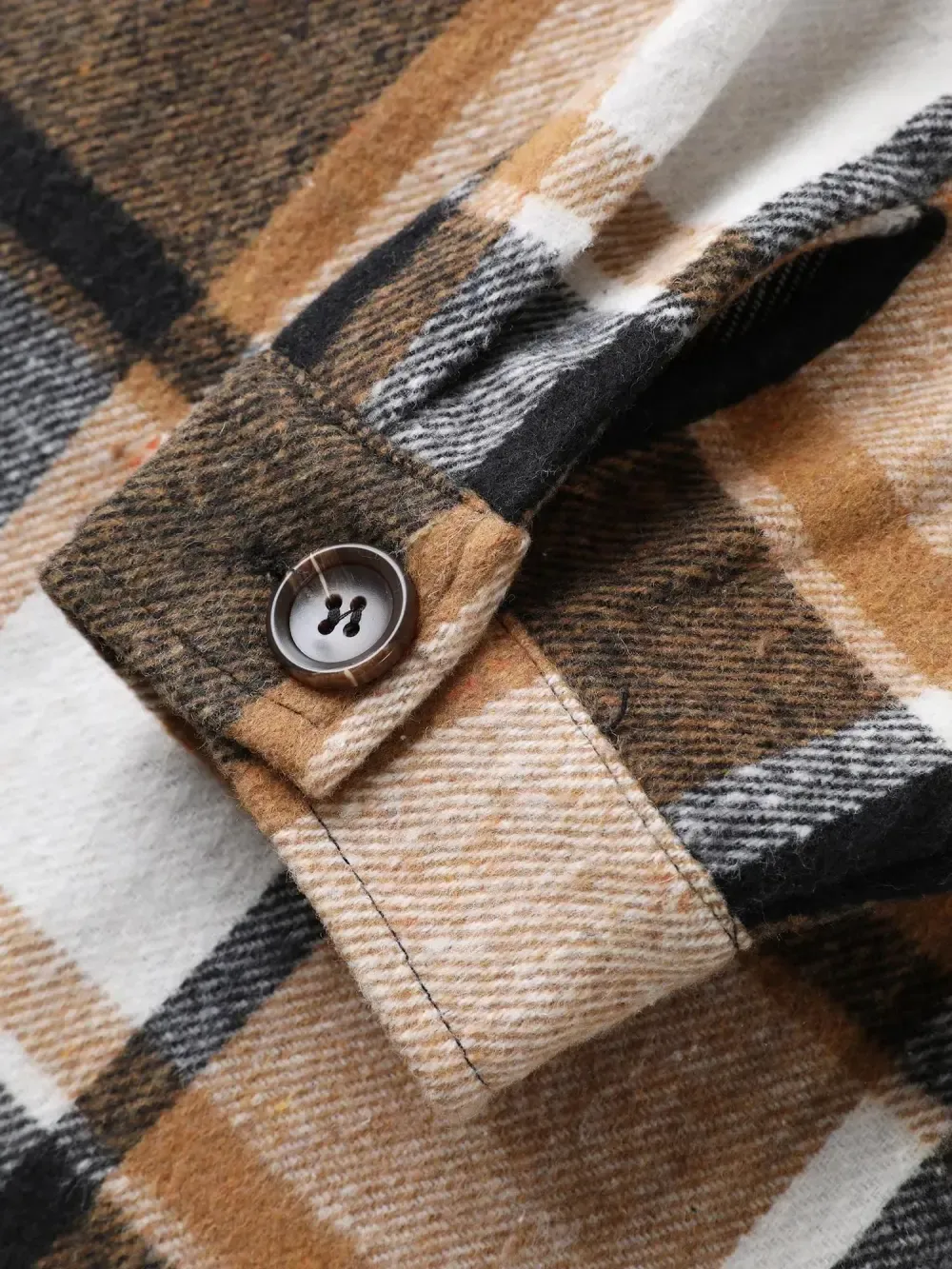 Plaid Chest Pockets Long Jacket