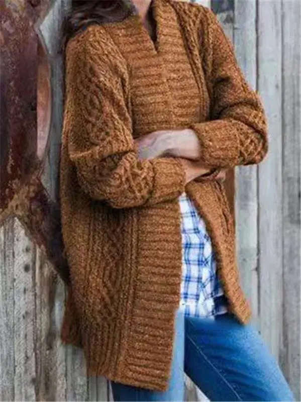 Winter thicken plain sweater coat
