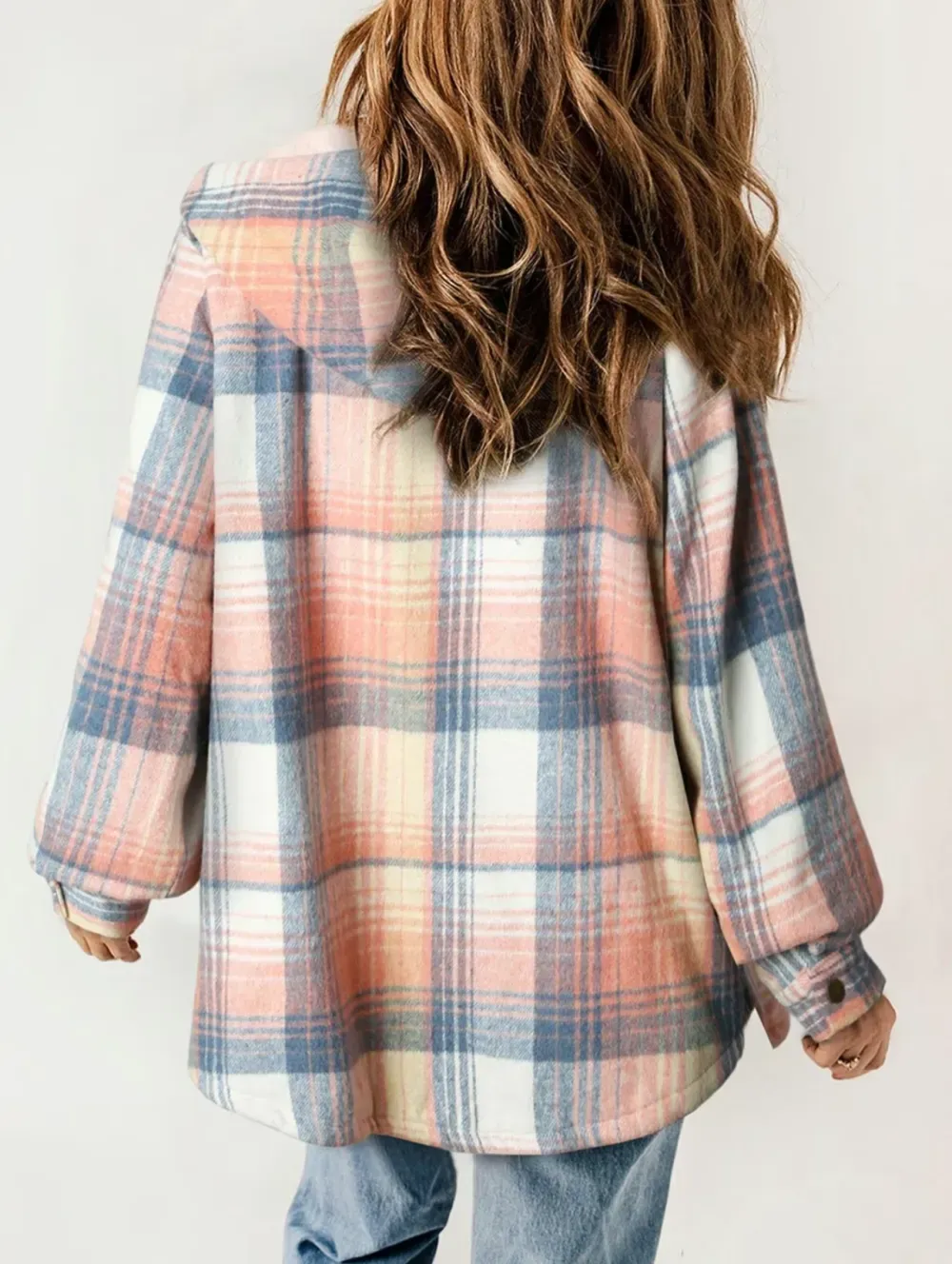 ⚡Black Friday Fun 🖤Women's Hooded Plaid Fleece Coat