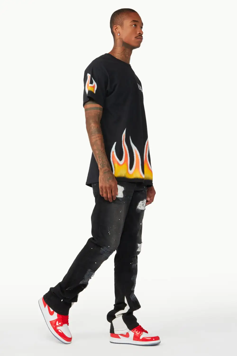 Edmund Black Stacked Flare Jean