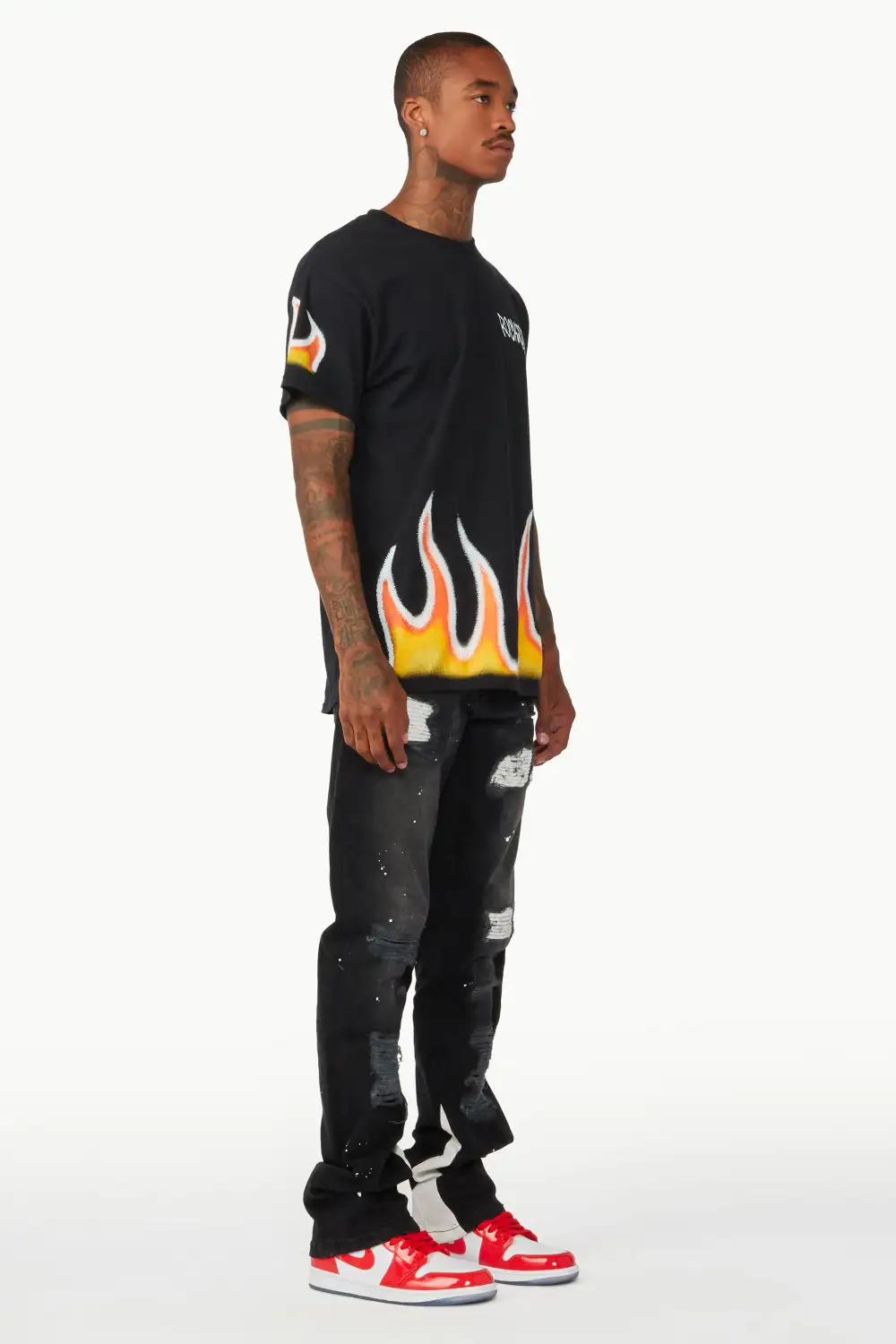 Edmund Black Stacked Flare Jean