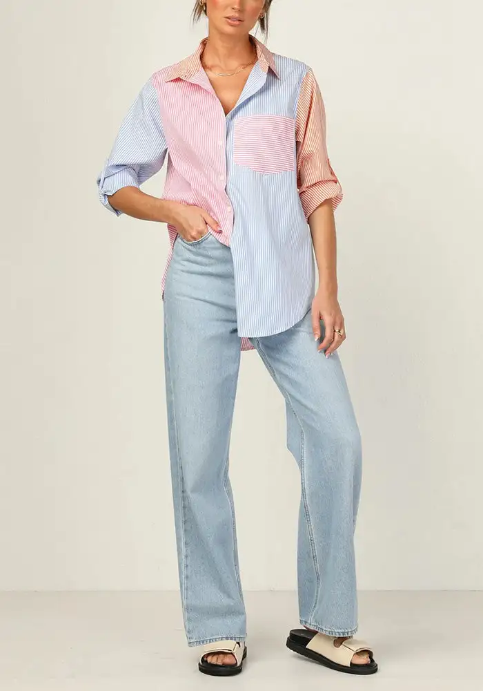 Maggie Contrast Striped Blouse
