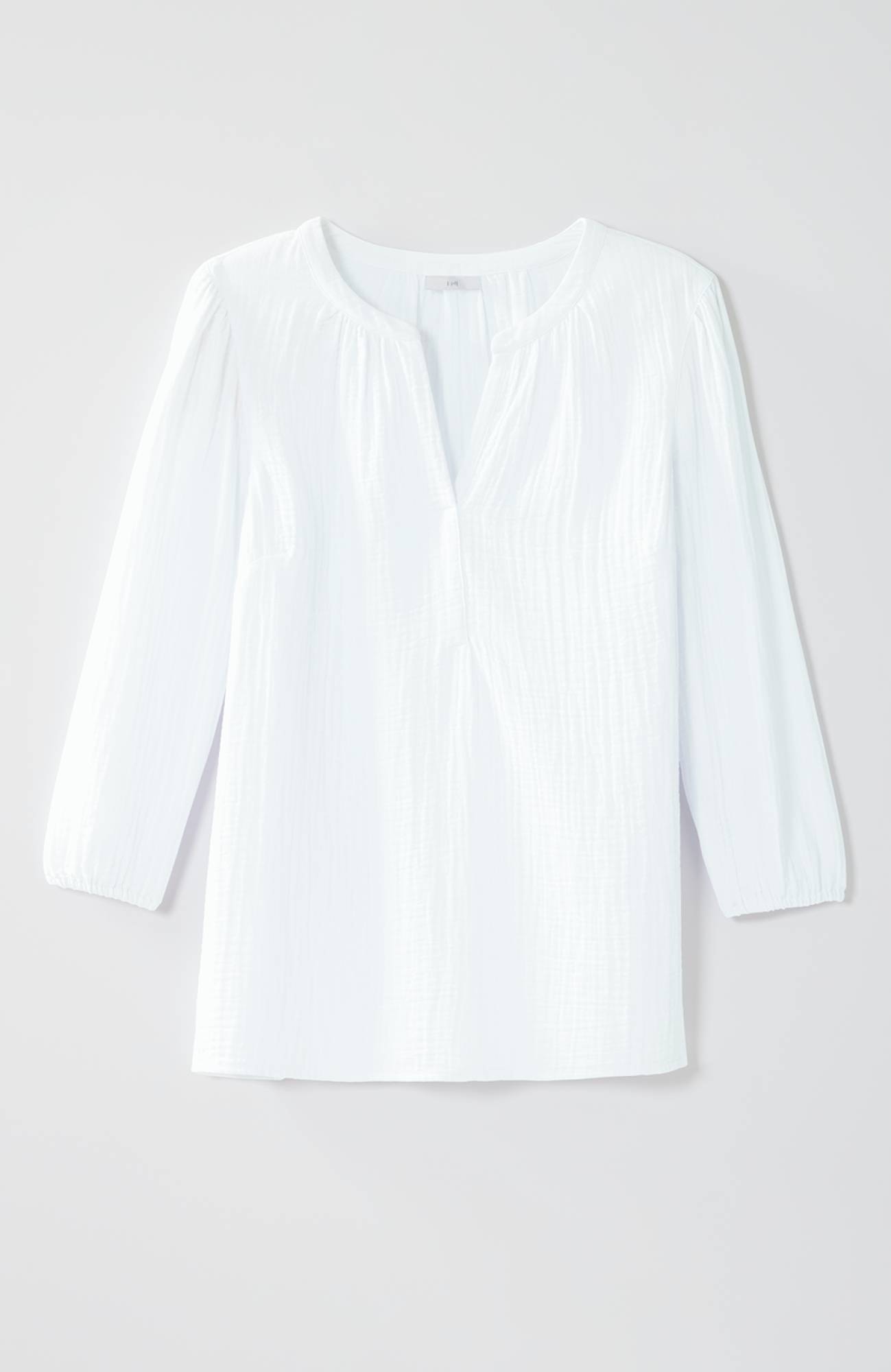 Cotton-Gauze Popover Top
