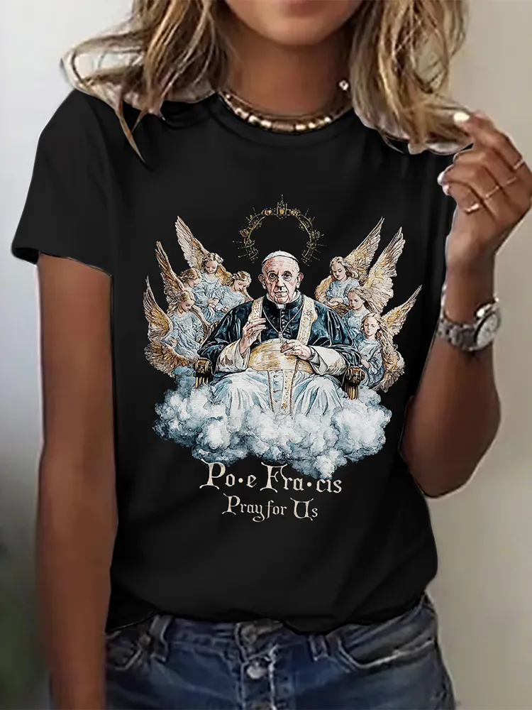 Women's Love And Mercy For All Print Short Sleeve Round Neck Cotton T-Shirt