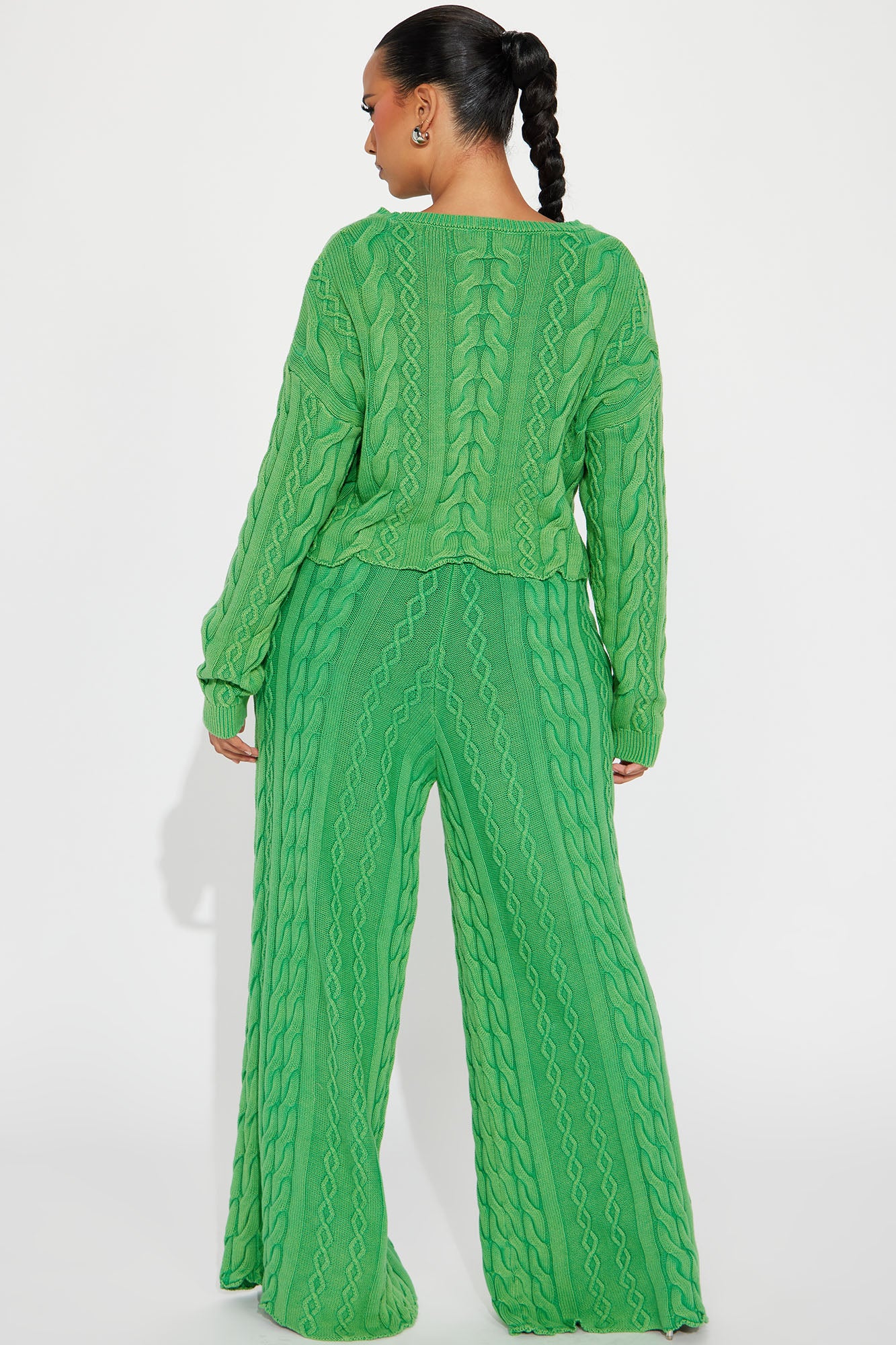 Ineza Mineral Wash Sweater Pant Set - Green