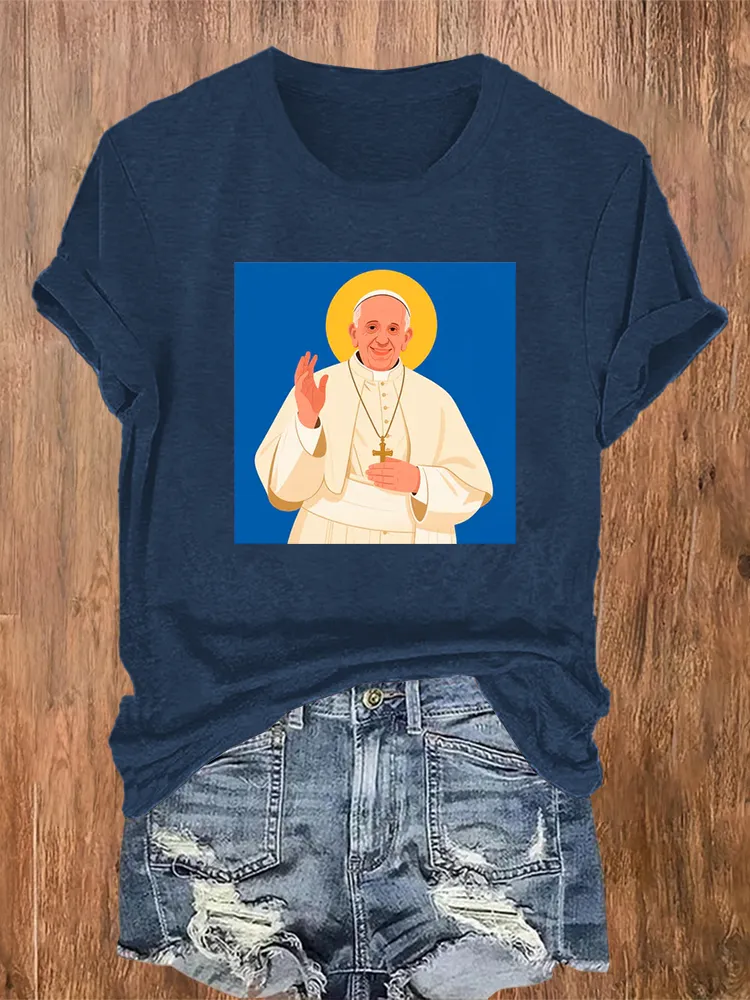 Women's Thank You PF Print Short Sleeve Round Neck Cotton T-Shirt