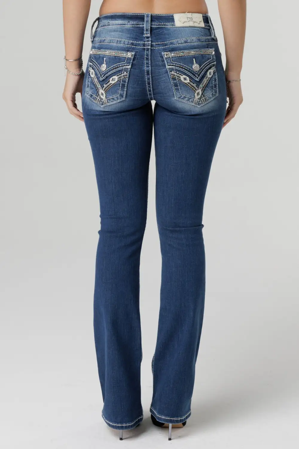 Stitched and Jaded Bootcut Jeans