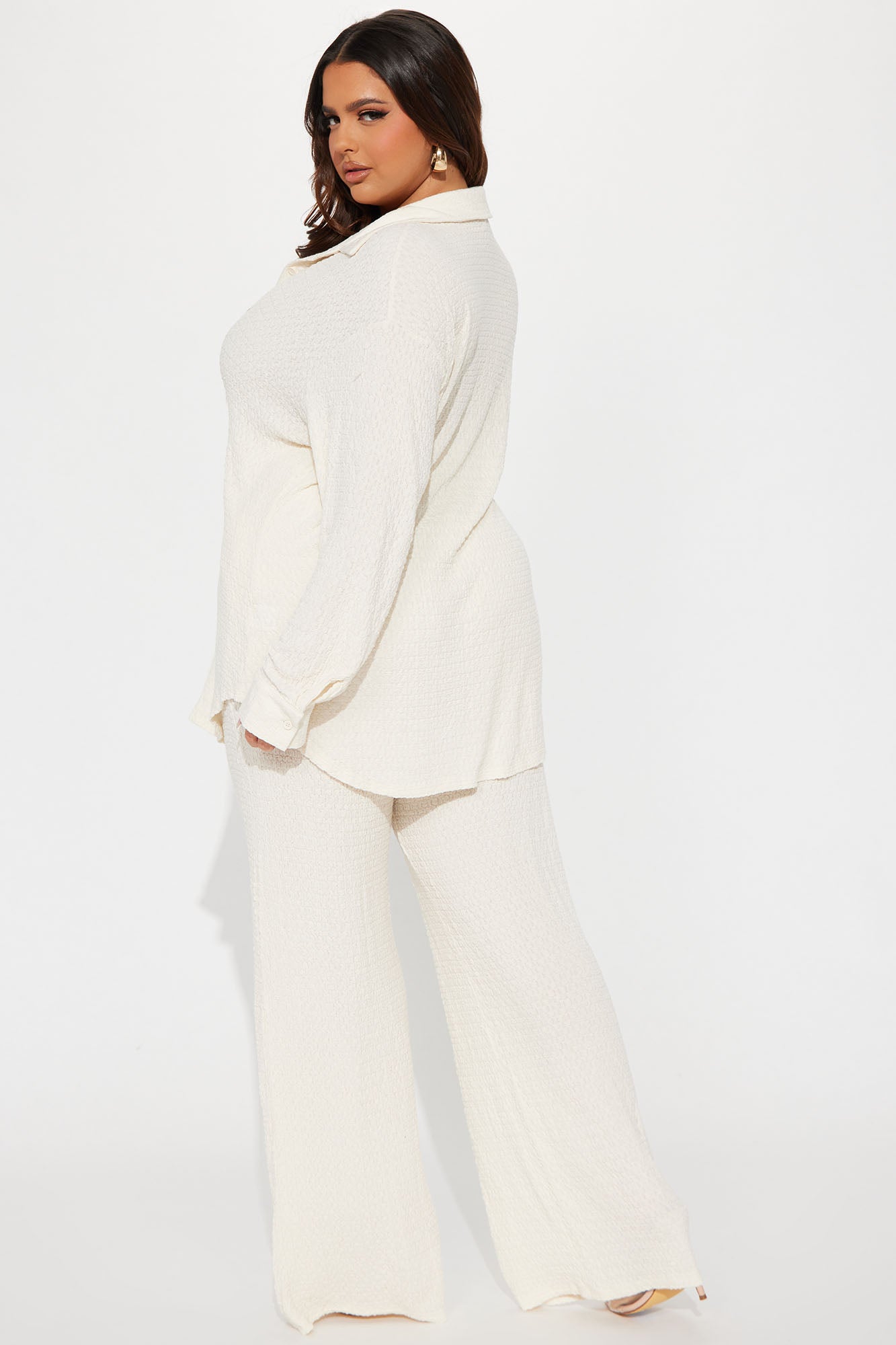 Fly With Me Textured Pant Set - Stone