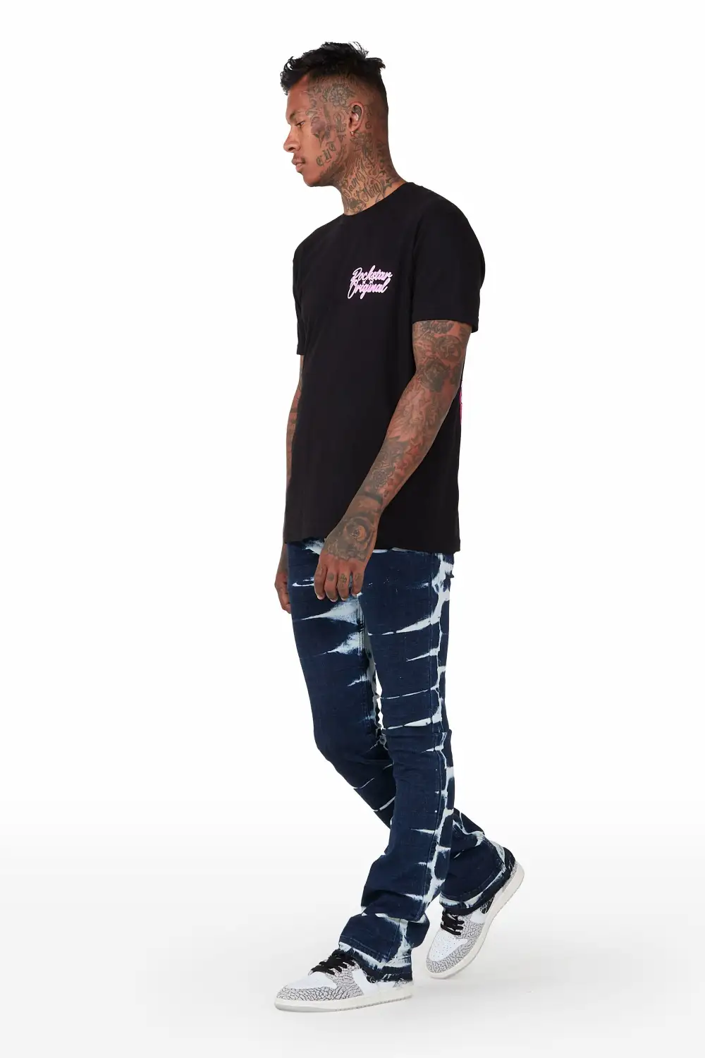 Dula Blue/White Stacked Flare Jean