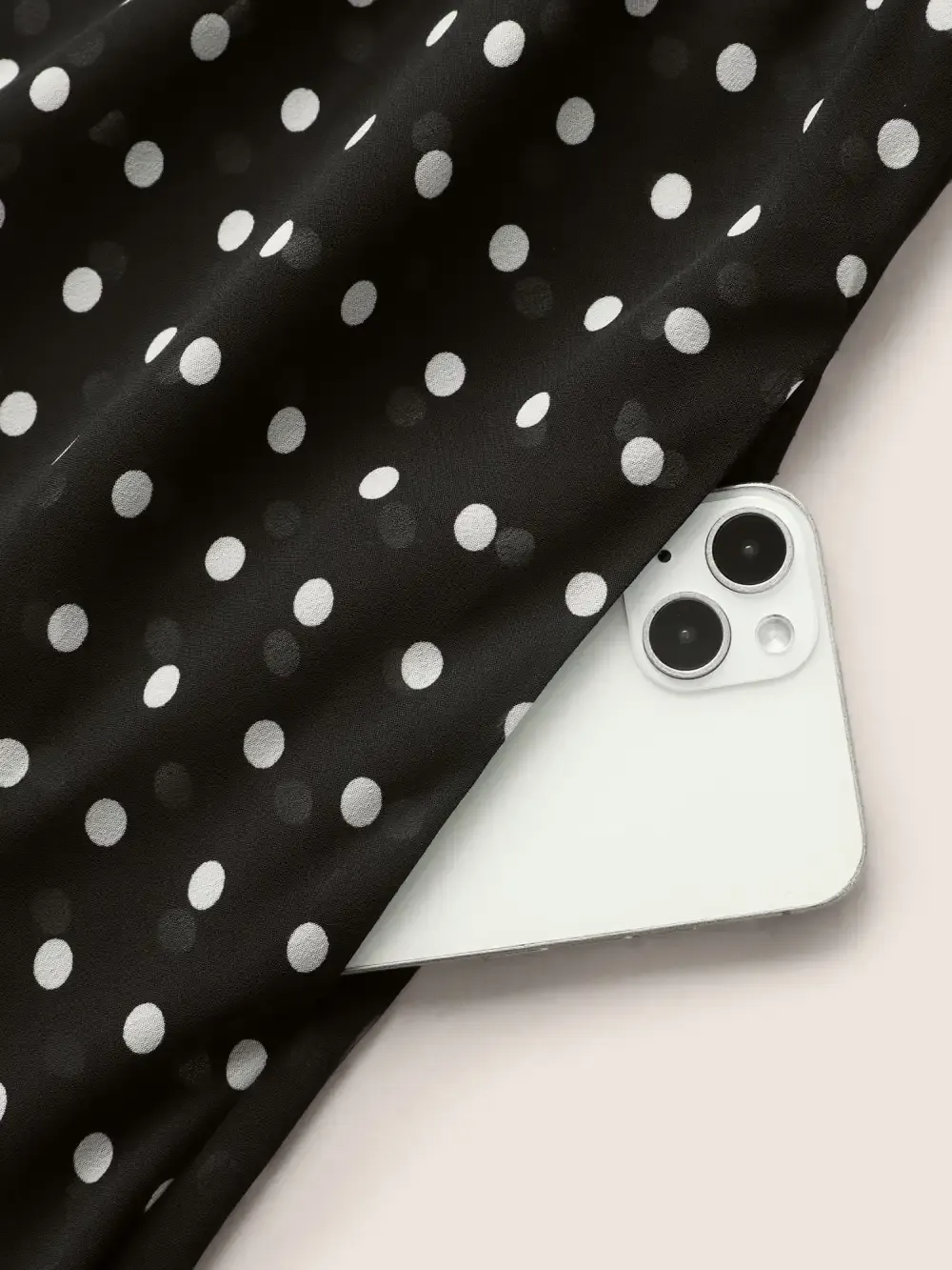 Chiffon Polka Dot Button Detail Blouse