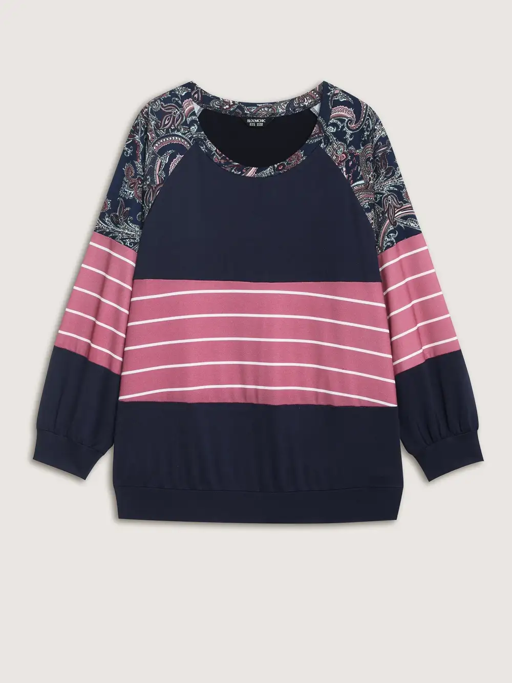 Supersoft Colorblock Paisley Print Sweatshirt