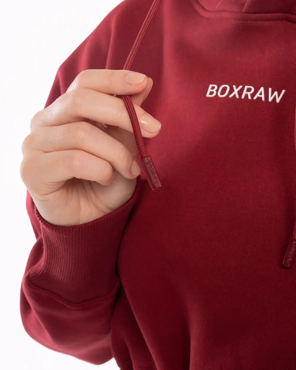Johnson Cropped Hoodie - Burgundy