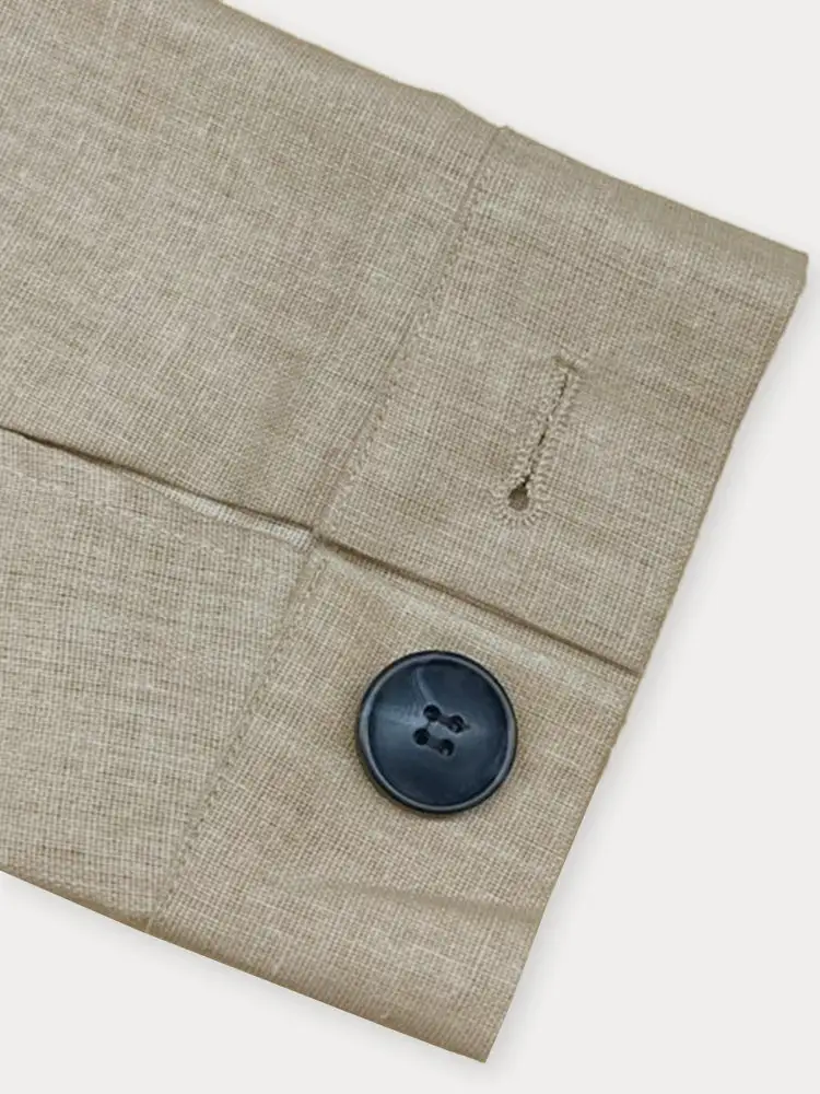 Floral Embroidered Cotton Linen Shirt Jacket