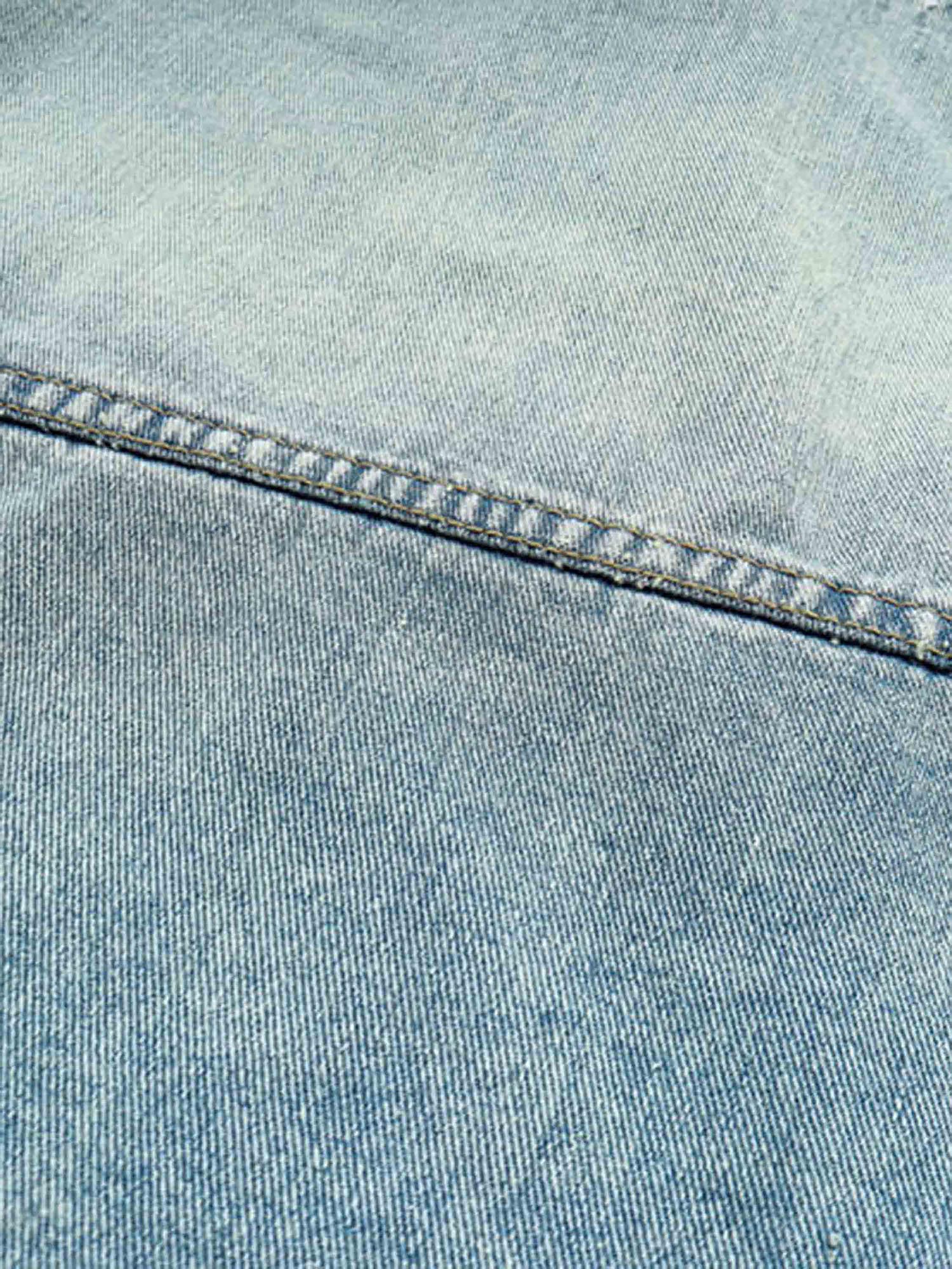 High Street Washed And Worn Denim Hoodie - 1464