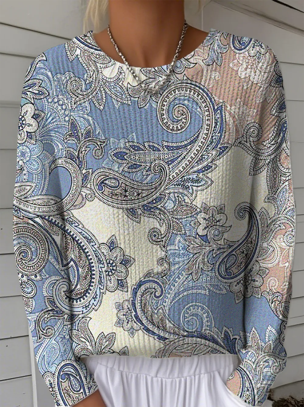 Women's Ethnic Paisley Pattern Pullover Sweater Regular Autumn And Winter Top