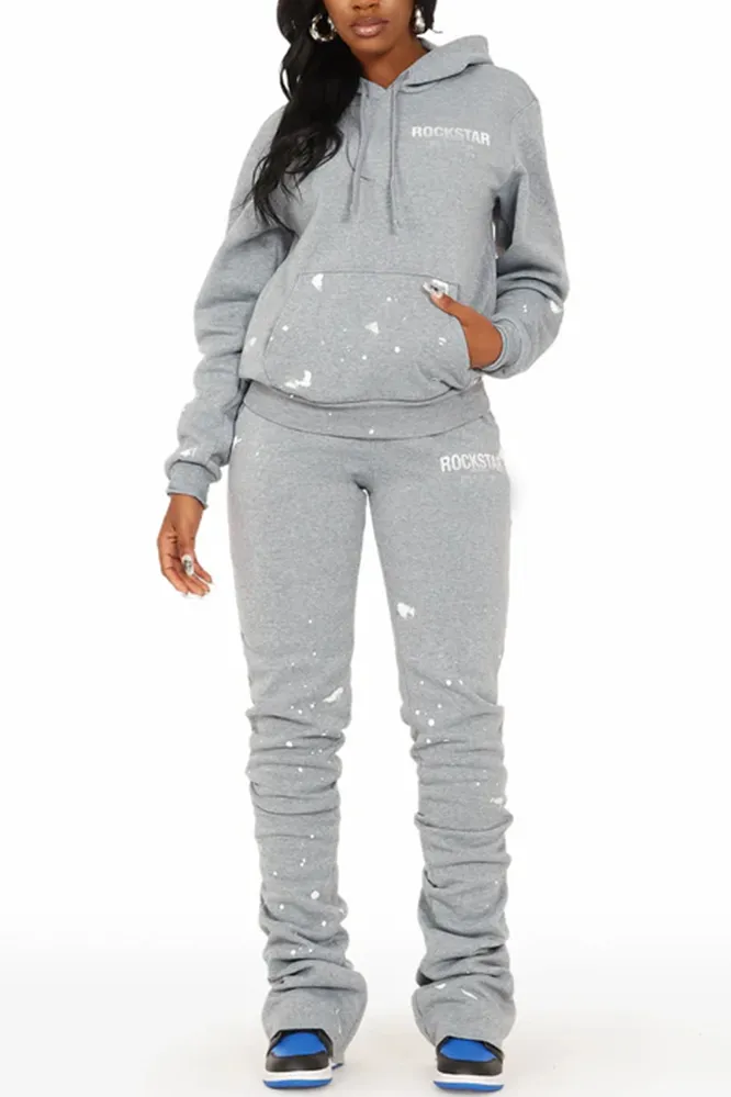 Women's Gradient Pattern Hoodie and Pants Two Piece Set