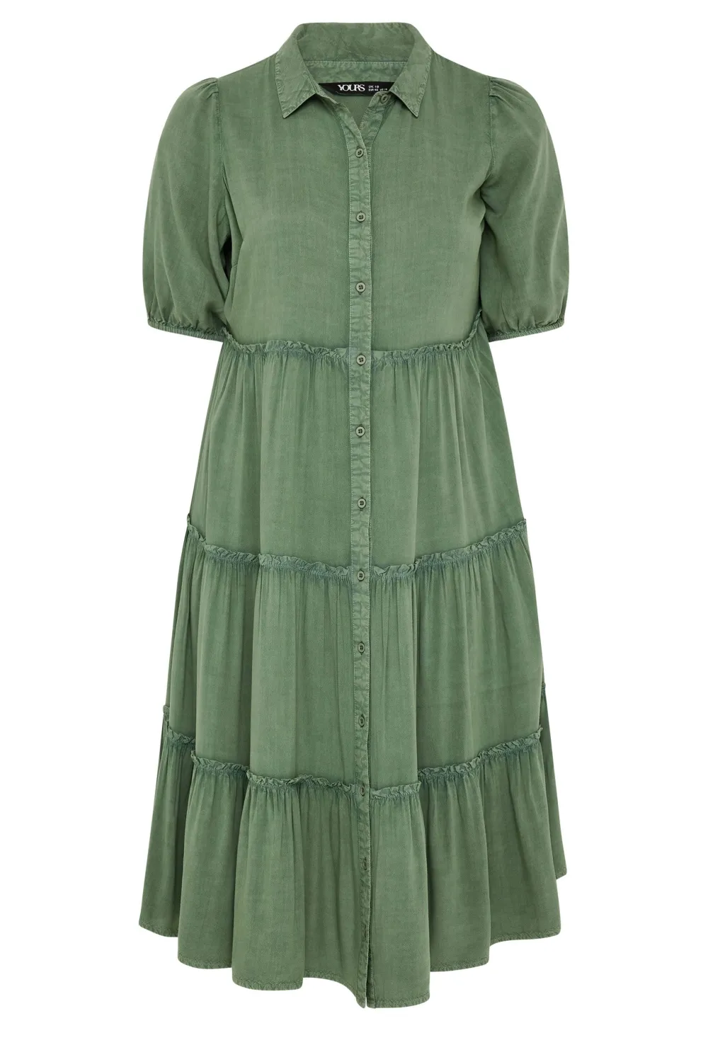 YOURS Curve Charcoal Grey Midi Shirt Dress
