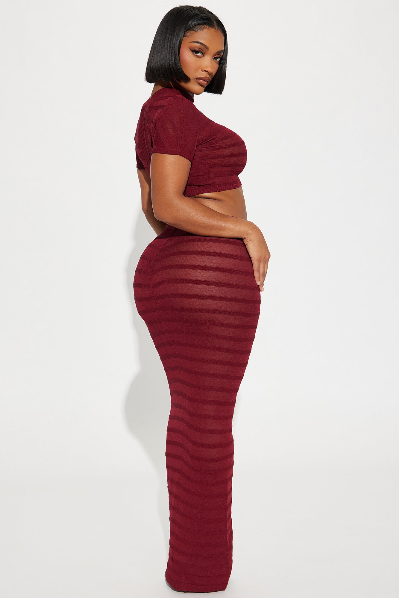 Love Me Sweater Skirt Set - Burgundy