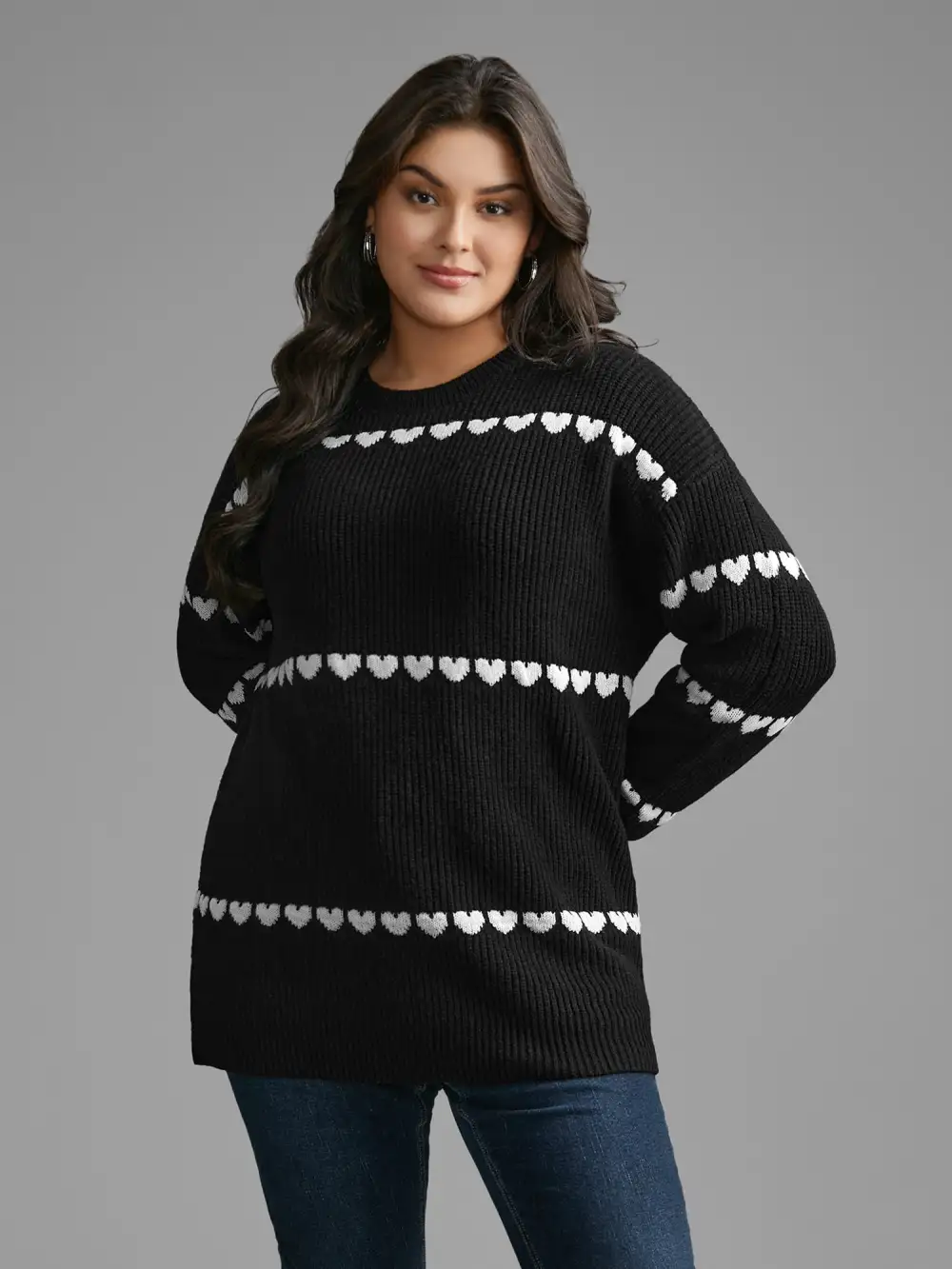 Supersoft Essentials Heart Jacquard Pullover