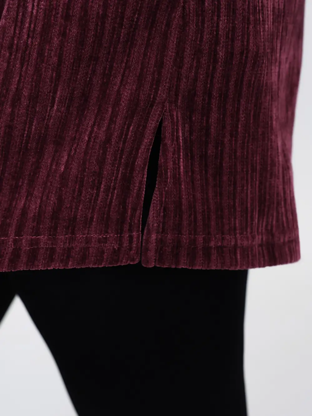 Corduroy-Feel Pockets Stretchy Cuffs Sweatshirt