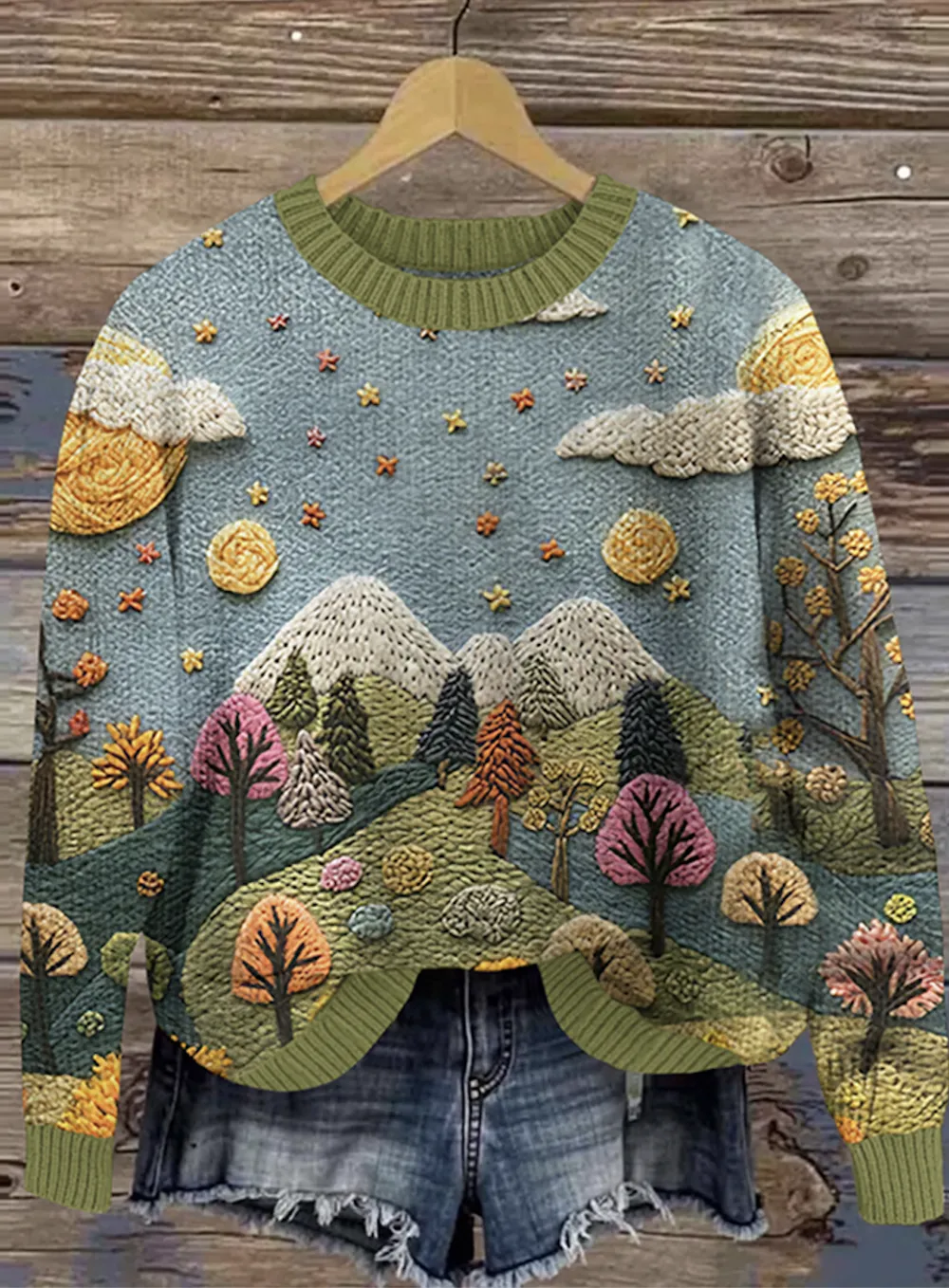 Forest Art Round Neck Sweater