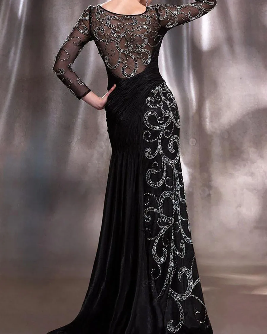 Ladies Elegant V Neck Design Print Design Dress