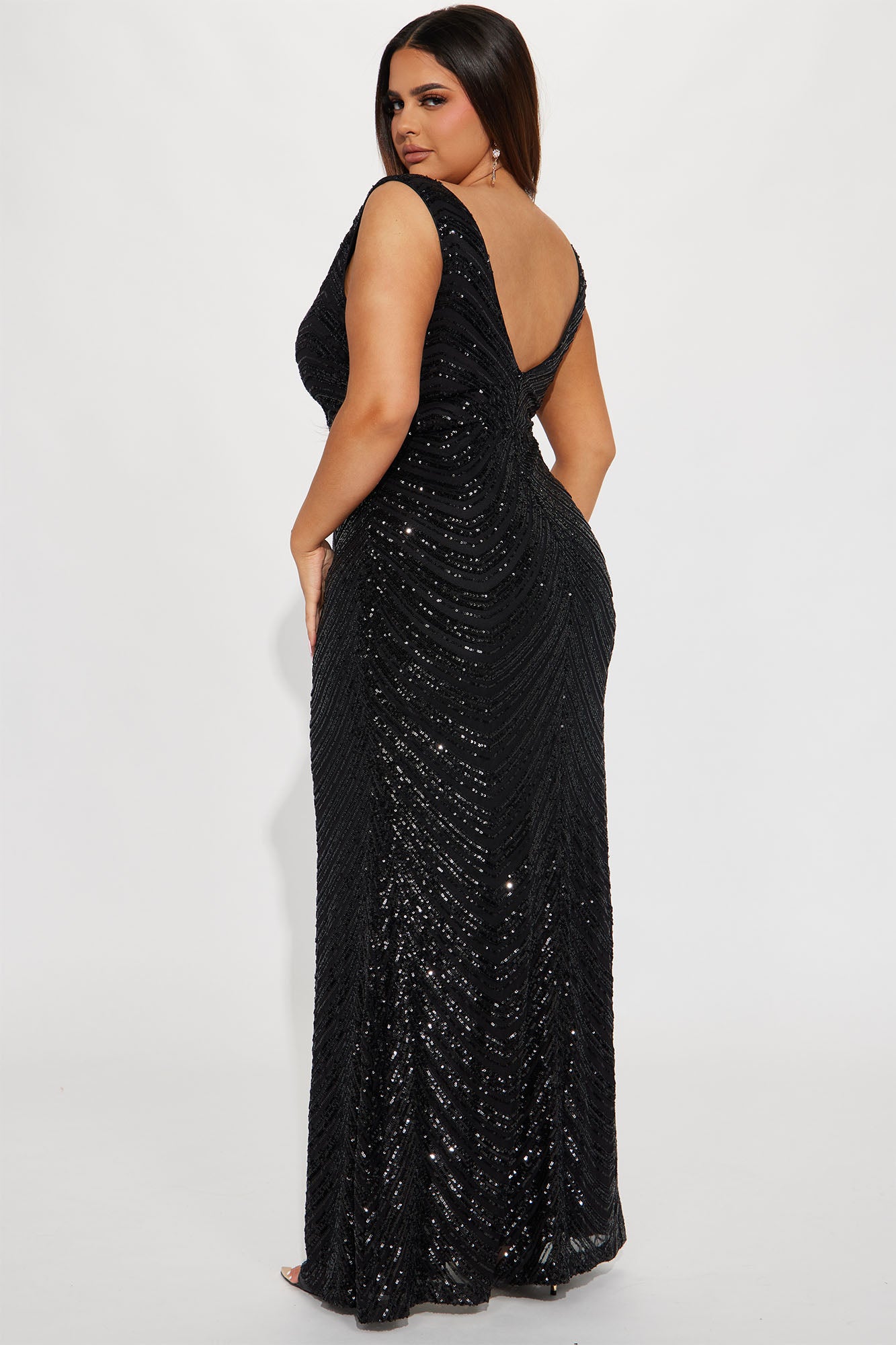 Noelle Sequin Gown - Black