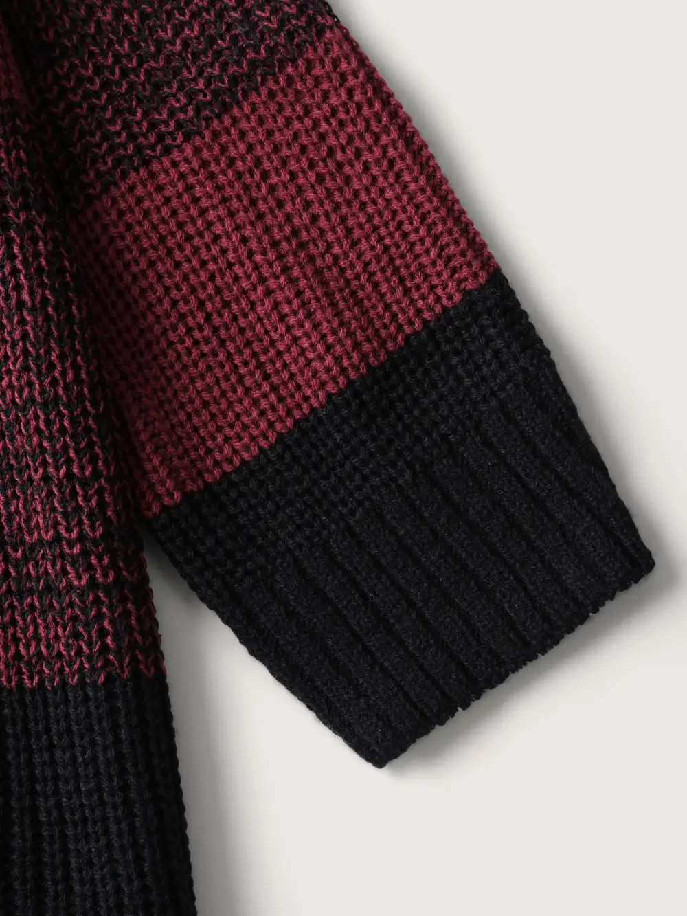 Color Block Yarn Blend Pullover