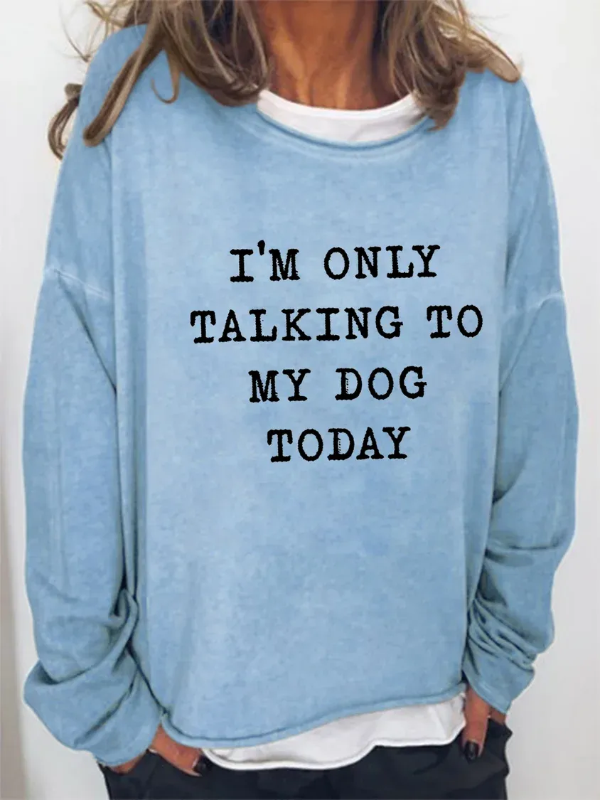 Round Neck Letter Casual Sweatshirt