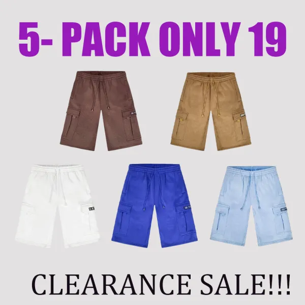 Baggy Fit Men’s Fleece Shorts with Functional Cargo Pockets