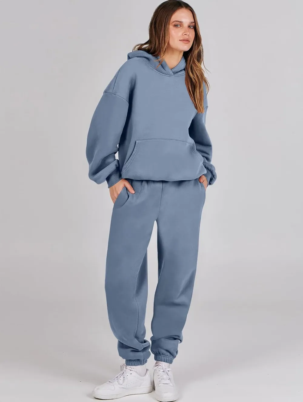 (Clearance Sale $1.99⚡) 2024 Women's Fall Oversized Casual Hoodie Two Piece Sweatshirt Jogging Pants Sweatshirt Set