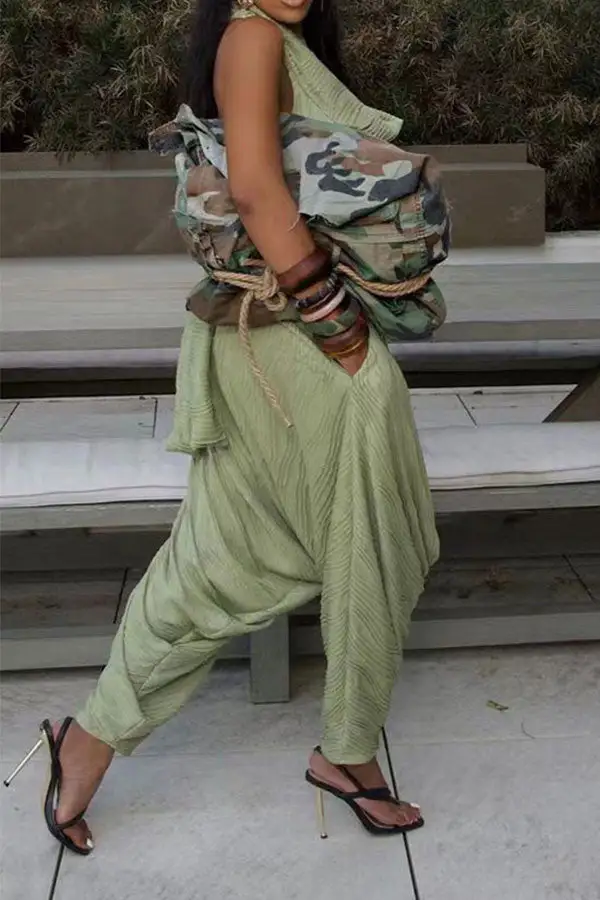 Backless Harem Pant Set